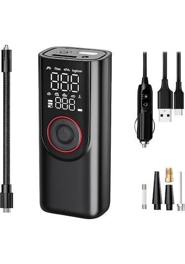 Araç Lastik Şişirme Pompası Ledli Şarjlı Hava Kompresörü 150 Psı Oscar