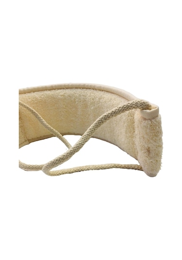 Naturel Kabak Uzun Sırt Tipi İpli Banyo Kesesi Bej