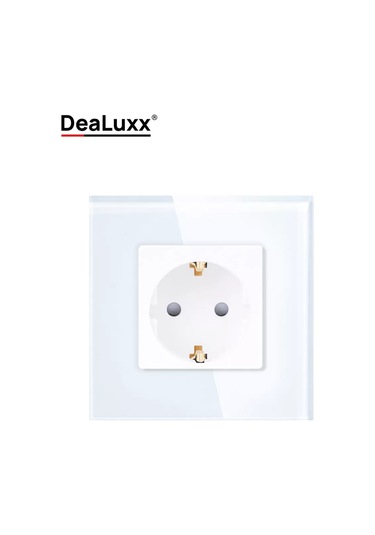 Dealuxx Cam Çerçeveli Tekli Priz Beyaz 193877356