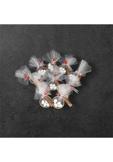 Söz, Nişan, Düğün İçin 10 Lu Nikah Şekerli Halka Hediye Seti