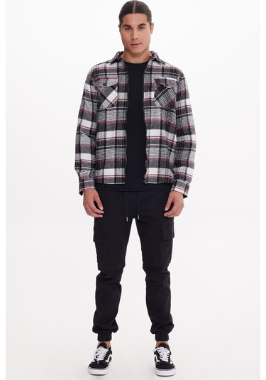 Calıfornıa Siyah-kırık Beyaz Basıc Gömlek Çok Renkli