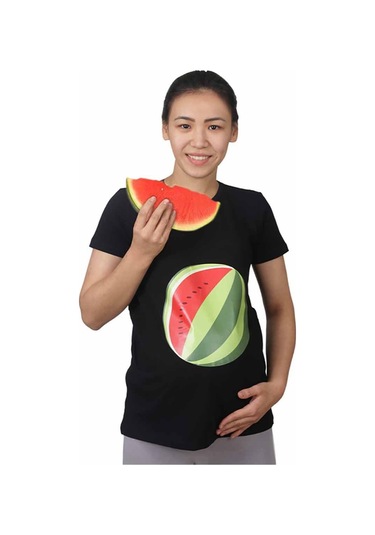 Mummy's Baby Hamile Tişört Karpuz Siyah 8232