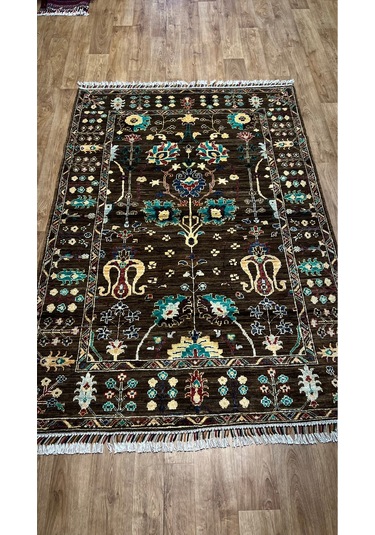 El Dokuma Afghan Halısı Kahverengi