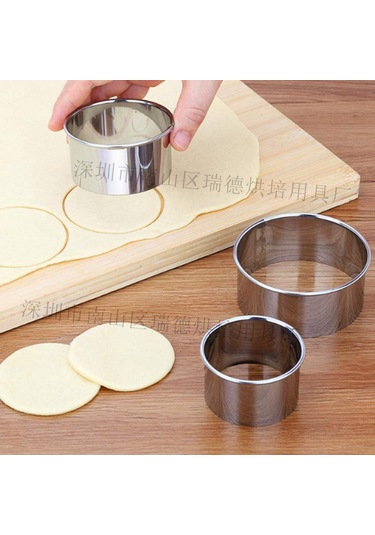 Fosenze 3 Parça Çelik Pasta Kalıbı, Yuvarlak Dalgalı Kenar, Pastane Ve Bisküvi Yapımı İçin
