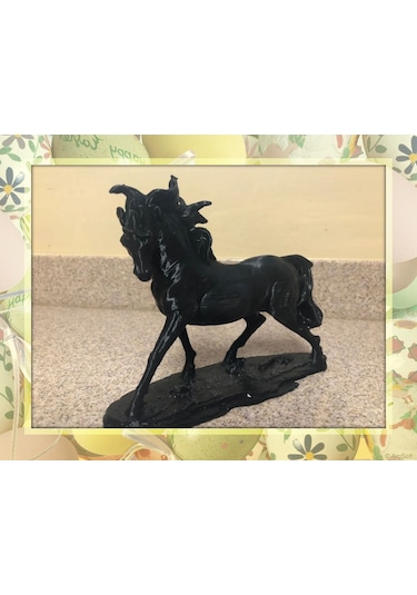 Siyah At Heykeli Biblo 9.5x7 Cm Özel Tasarım