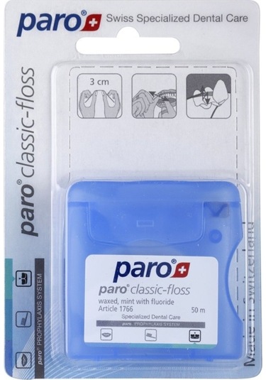 Paro 1766 Florürlü Klasik İnce Mumlu Nane Aromalı Diş İpi 50 M