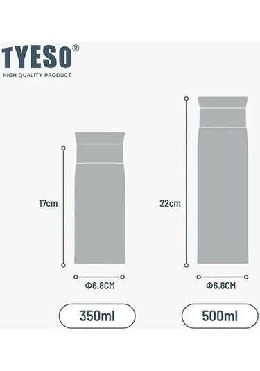 Maoyaya 350/500 Ml Tyeso Paslanmaz Çelik Yalıtımlı Su Şişesi Basit Pratik Tasarım