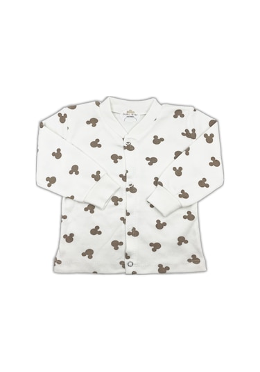 Sema Baby Mickey Mouse Bebek Pijama Takımı – Ekru 0-3 Ay