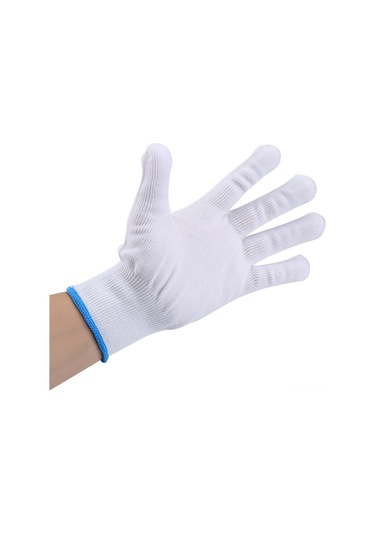 Mufunye M Beden Çelik Tel Eldiveni Tek Adet - Kesiciye Dayanıklı, Pikanç Ve Çizik Korumalı, Saçaklı Mavi, Sağ-sol El Uyumlu