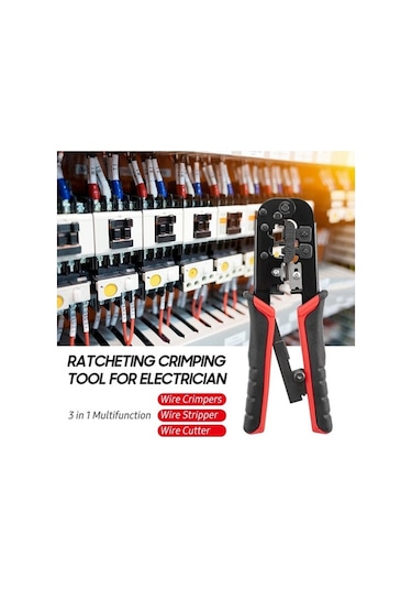 Flybuy 3 Lü Fonksiyonlu Profesyonel Kablo Aleti - Kablo Kesme, Soyma, Kıvırma İçin Kompakt Elektrikçi Ekipmanları