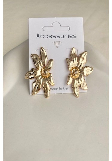 Kadın Küpe Yarım Çiçek Tomurcuk Detay Küpe 001