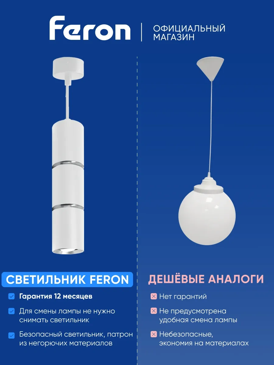 Feron Gu10 Askılı Tavan Lambası 232563089 Beyaz