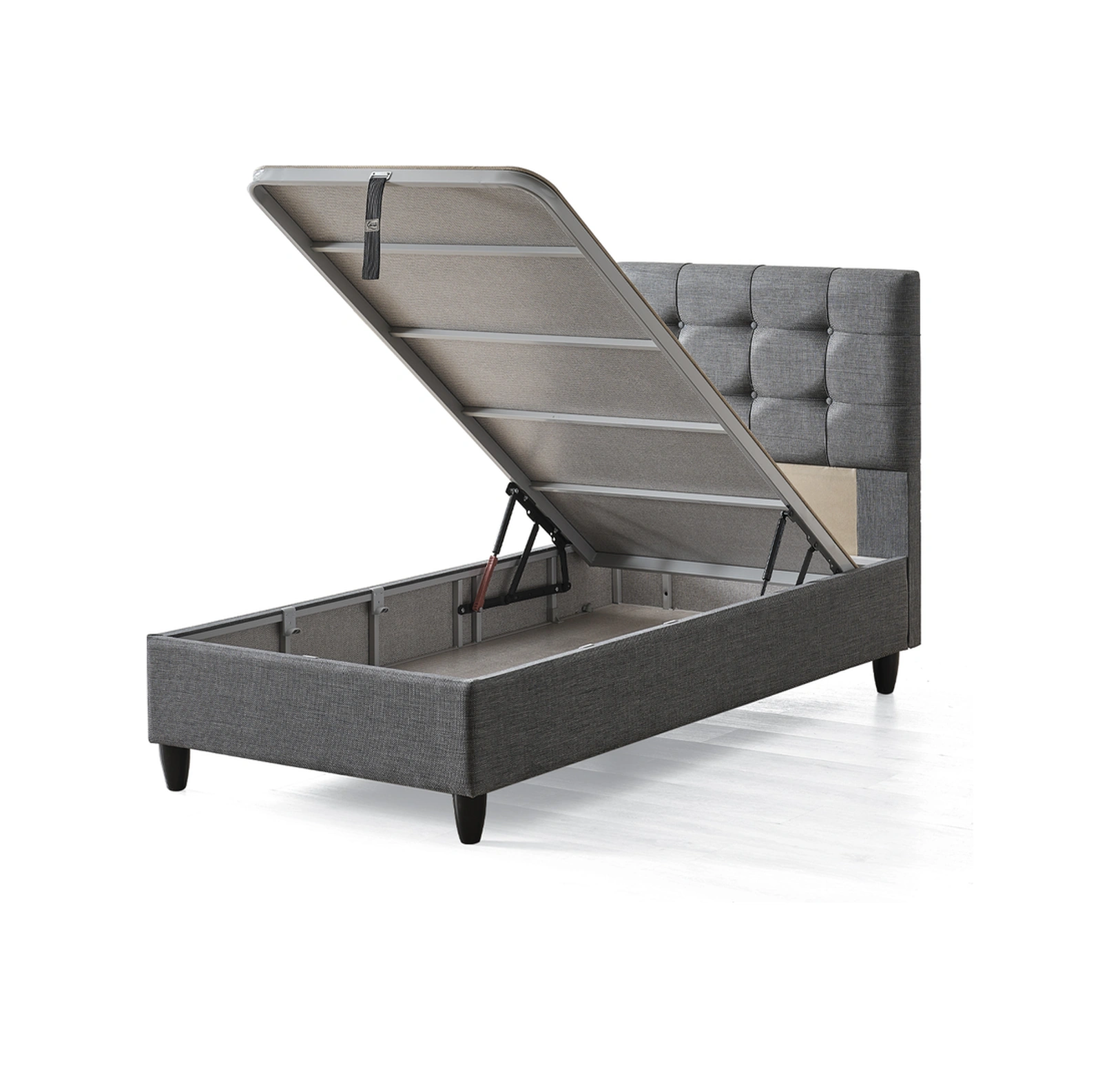 Mimoza Modeli Tek Kişilik Full Ortopedik Antibakteriyel Yataklı Baza Ve Başlık Takımı 3 Lü Set 90 x 190