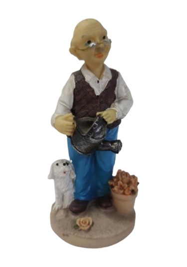 Bahçe Sulayan Dede Biblo Köpekli 13 Cm