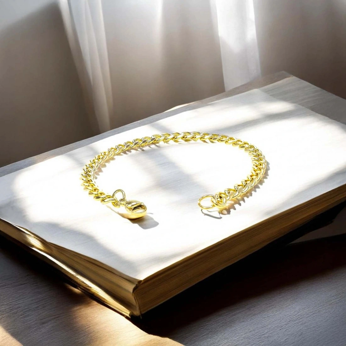 Moncuk Design Yassı Mariner Sarı Çelik Zincir Bileklik 1.6x6mm 3351czb1d85 Sarı