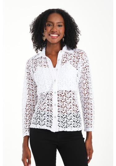 By Papi Dantel Gömlek Beyaz