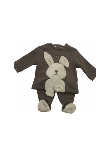 Babydoll 2li Takım Babydola Kahverengi Tavşan-7497 Kahverengi