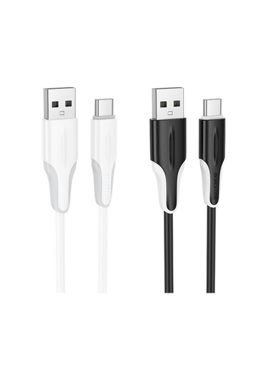 Borofone Bx119 Yeni Usb Usb-c / Tip-c Şarj Veri Kablosu, Uzunluk: 1m Beyaz
