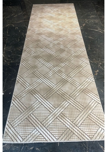 Tropikal Home Relax Konforlu Şık Dekoratif Kaymaz Tabanlı , Yıkanabilir Ve Leke Tutmaz Dört Mevsim Yolluk Kahve