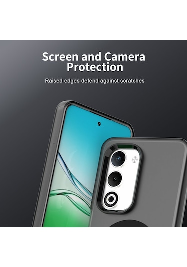 Oppo A5 5g/ Oppo A5/ Realme C75 Kılıfı Magsafe Anti Drop Hibrit Telefon Arka Kapağı İle Uyumlu - Siyah Siyah