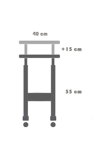 Sekizincicaddedizayn Yükseklik Ayarlı Laptop Ve Servis Sehpası - Ceviz (Tekerli)