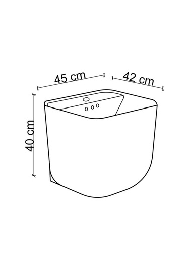 Lena - Tezgah Üstü Monoblok Lavabo Kare Yarım Outlet - E-251- Diğer