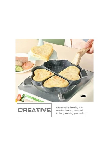 Ulzyvf Yumurta Tava Taş Siyah Saplı Omlet Kullanım Kızartma Günlük Ahşap Zy Siyah