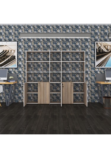 Kenzlife Klasör Dolabı Kilitli Gökbörü Crd 175 200 30 Klasörlük Kitaplık Ofis Arkalıksız Çok Renkli