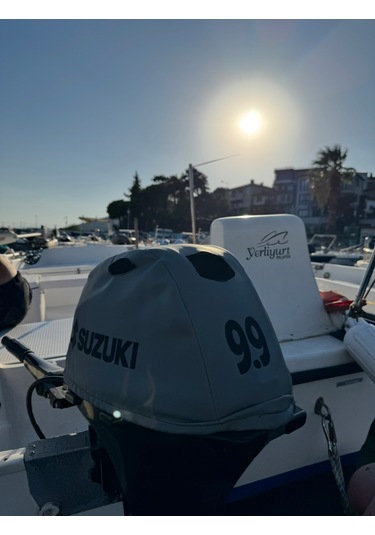 Tekne Motor Kılıfı Dıştan Takma Marin Deri Suzuki 9.9 Hp
