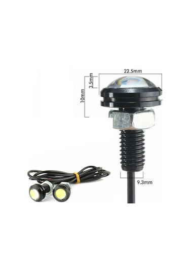 Kartal Göz Led Ayna Altı Led Eagle Eye Civatalı Beyaz Renk 18mm