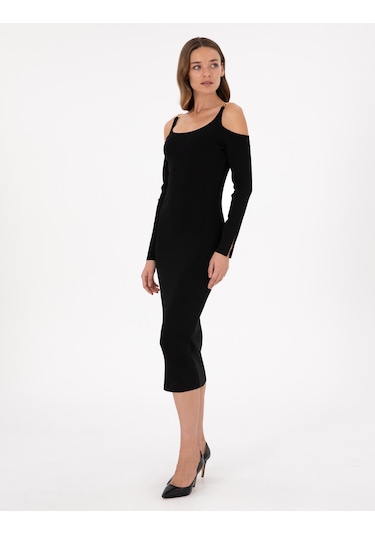 Pierre Cardin Kadın Siyah Elbise Triko 50290603-vr046 Siyah