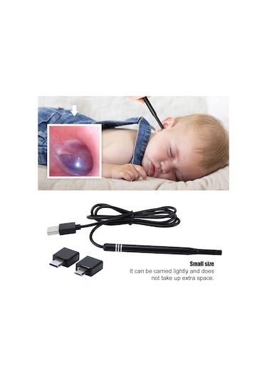 Aubyhe An108 5.5mm Görünümlü Endoskop Kamera - Yüksek Kaliteli Görüntü, Led Işık, Taşınabilir, 3'ü Bir Arada Fonksiyonlu Kulak Bakımı Aleti