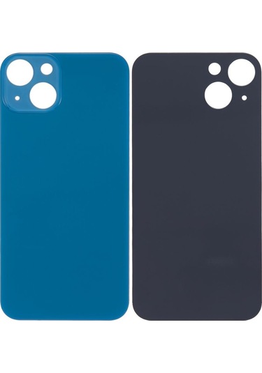 Apple Uyumlu iPhone 13 Logolu Arka Pil Batarya Kapağı - Lens Hariç Mavi