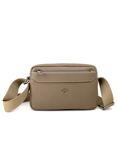 Unisex Vizon Orta Boy Askılı Postacı Omuz Çantası Vizon