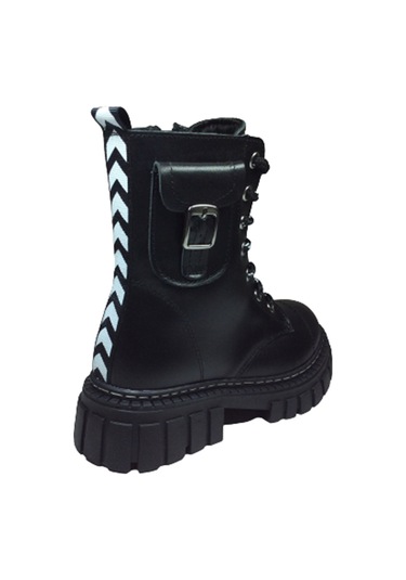 OrtopedikAL Turkuaz Filet Kız Çocuk Bot % 100 Deri Ortopedik Siyah