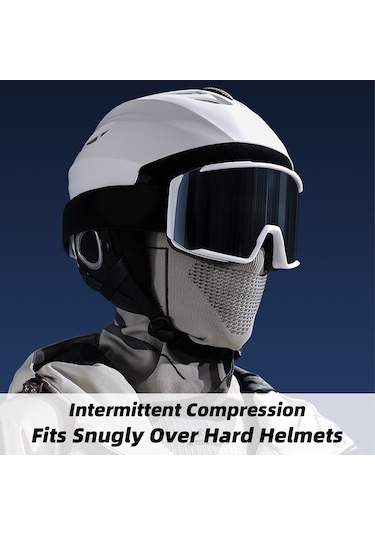 Vkemall Kış Sporu Outdoor Kayak Moto Kask Erkek Kadın Rüzgar Ve Soğuk Koruma Yüz Maskesi Isı Saklama Işık Gri Dikişli Baþlık Dtj49