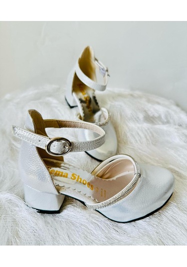 Gala Taş Detaylı Çocuk Topuklu Ayk. Gri