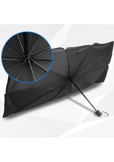 Araba Ön Cam Montajı Gerektirmeyen Büyük Boy Titanyum Gümüş Şemsiye