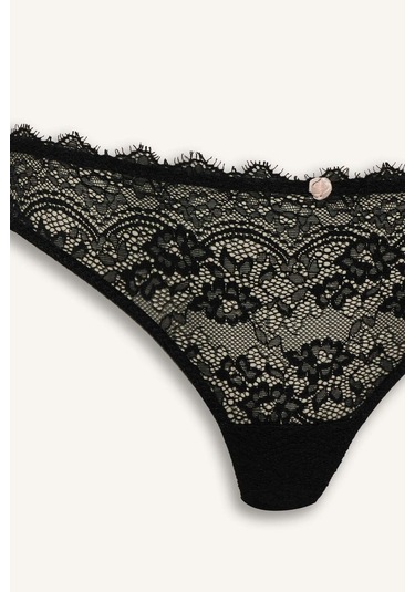 Defacto Bağcıklı Dantelli Brazilian Külot Fall İn Love F7028ax25wnbk81 Siyah