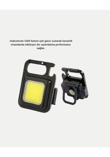 Csmtex Usb Type-c Şarjlı Mini Fener Manyetik, Katlanabilir Ve Şişe Açacaklı Tasarım