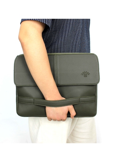 Unisex Haki Renk 12 & 13 Inç, Evrak Laptop Ve Dosya Çantası Haki