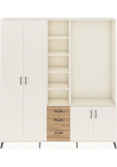 Arges Dolap 13 Raflı 3 Çekmeceli 4 Kapaklı 220x30x243 Aytaşı-aytaşı/çam Aytası/atlas Çam