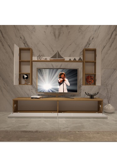 Decoraktiv Eko 5d Mdf Std Tv Ünitesi Tv Sehpası Pera - Beyaz