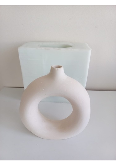 Büyük Boy Donut Vazo Kalıbı Şeffaf