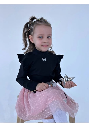 Baby Roo Kız Çocuk Uzun Kollu Top Çevrim İçi Satış Özel Tasarım, Bol Kesim, Bol Pantolon, Bol Etek. 177413335 Siyah