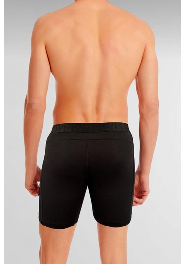 Weweus Siyah Gizli Cepli Erkek Uzun Boxer Siyah