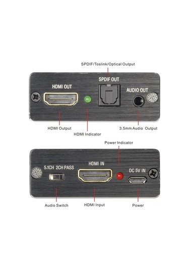 Hfambition 4k Hdmı Ses Ayırıcı - Toslınk Spdıf Ve 3.5mm Çıkışlı, 2ch/5.1ch Dts/dolby Desteği, Hdmı Adaptörü Diğer