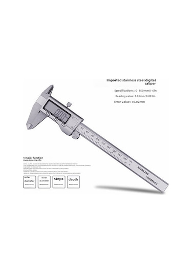 Reedark Endüstriyel 0-150mm Dijital Şerit Ölçer, 304 Çelik, Hassas Ölçü, Balıkçılık Kamışı Göz Ve Geri Çevirme Tamiri İçin Araç