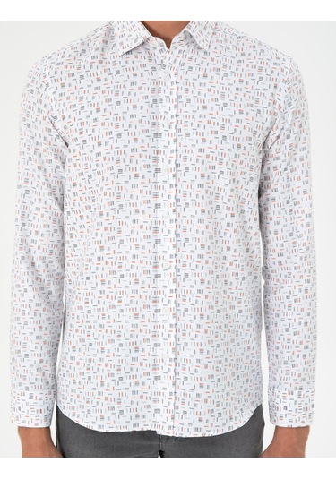 Pierre Cardin Erkek Gömlek Desenli 50298170-vr051 Turuncu