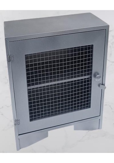 Hobi Adn 90354 Model Dekoratif Tezgah Telli Dolap Gümüş Gri Renk Ahşap Mdf Elyapı